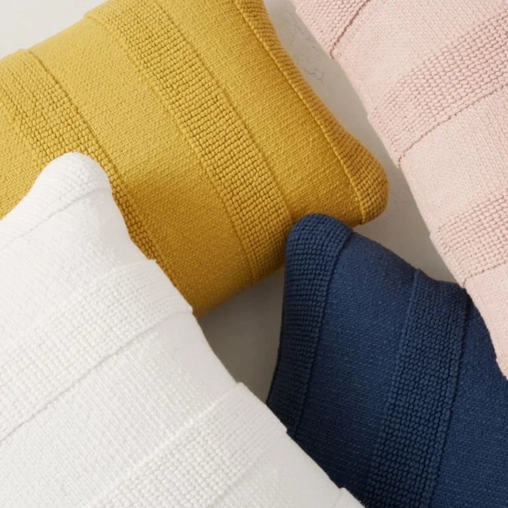 West Elm Tufted Stripe Indoor/Outdoor Pillow